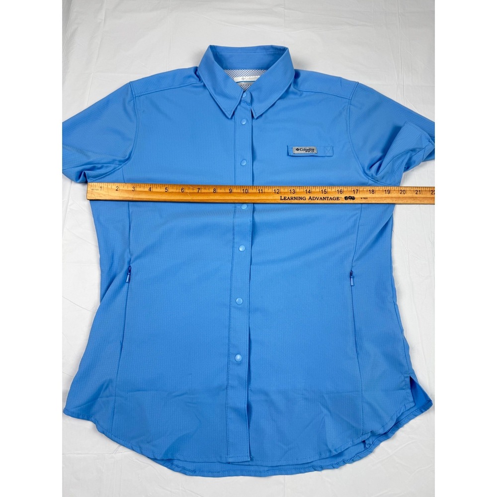 Columbia PFG Tamiami II Fishing Shirt Womens Small Blue Short Sleeve Fishing Sun - Picture 8 of 12